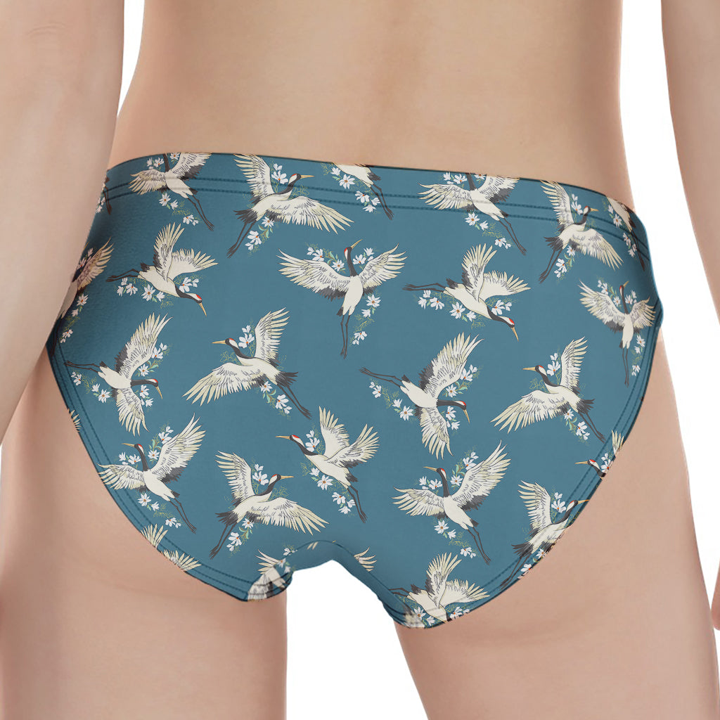 Flying Crane Bird Pattern Print Women's Panties