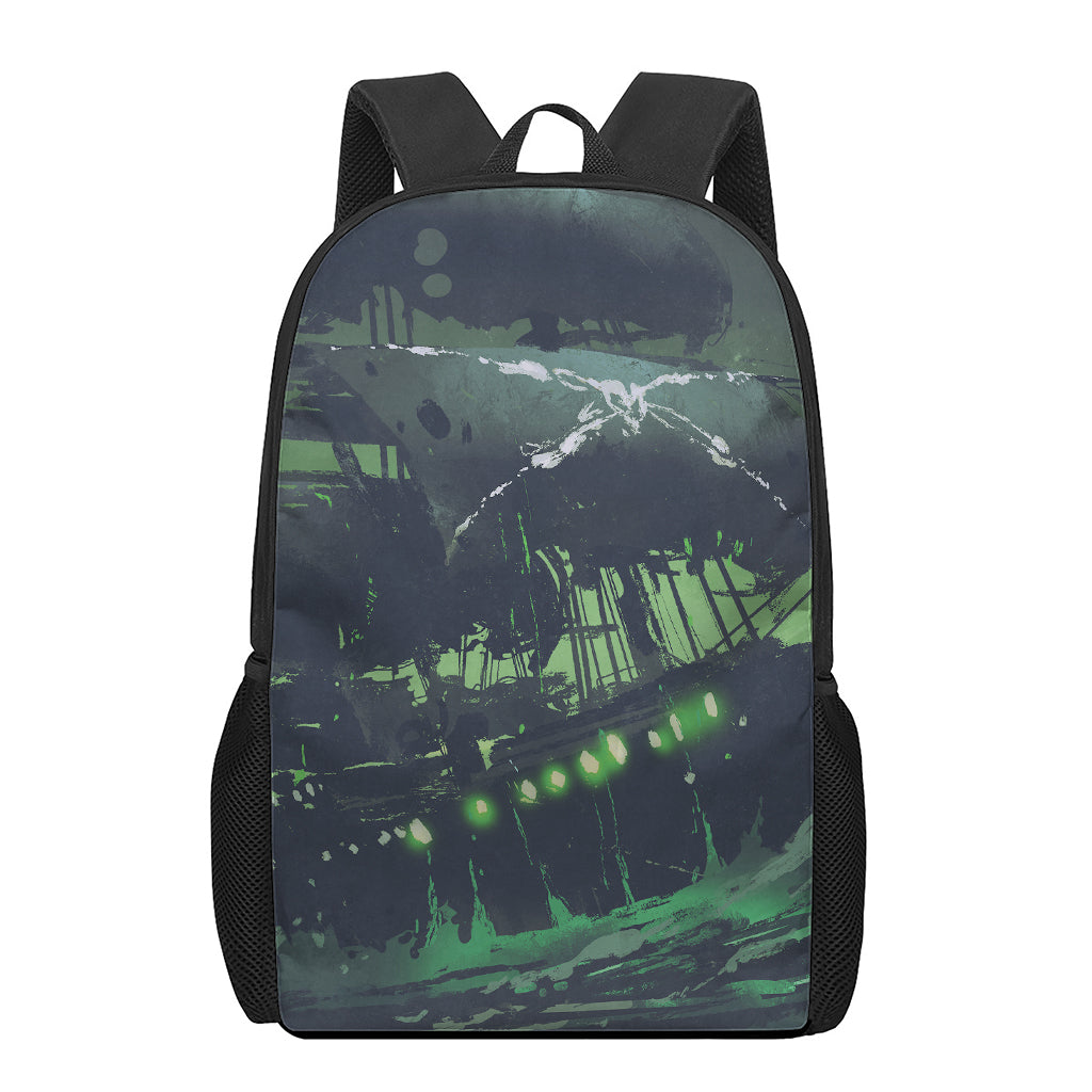 Flying Dutchman Ghost Pirate Ship Print 17 Inch Backpack