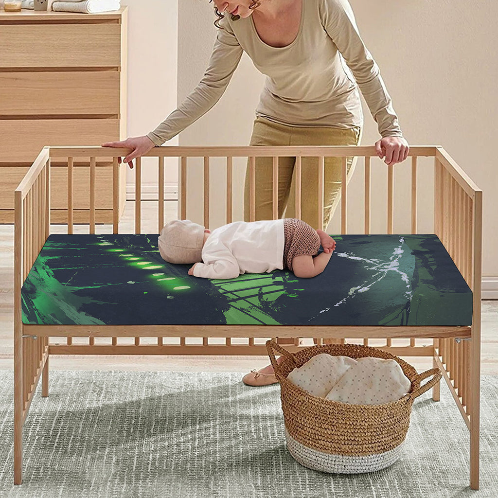 Flying Dutchman Ghost Pirate Ship Print Baby Crib Sheet