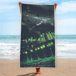 Flying Dutchman Ghost Pirate Ship Print Beach Towel