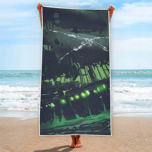 Flying Dutchman Ghost Pirate Ship Print Beach Towel