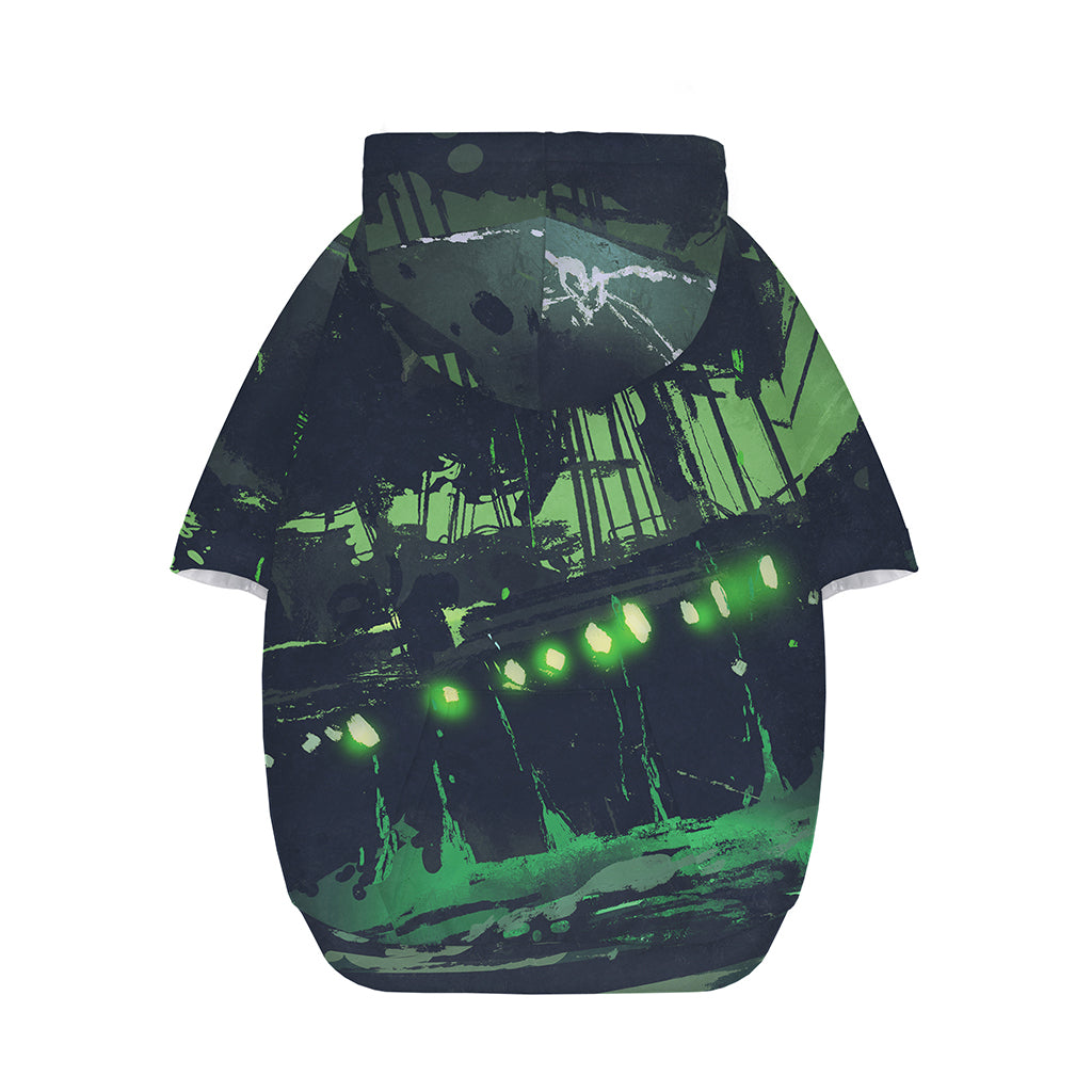 Flying Dutchman Ghost Pirate Ship Print Dog Zip Up Hoodie