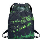 Flying Dutchman Ghost Pirate Ship Print Drawstring Backpack