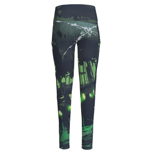 Flying Dutchman Ghost Pirate Ship Print High-Waisted Pocket Leggings