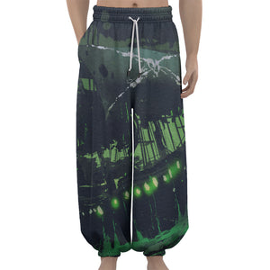 Flying Dutchman Ghost Pirate Ship Print Lantern Pants