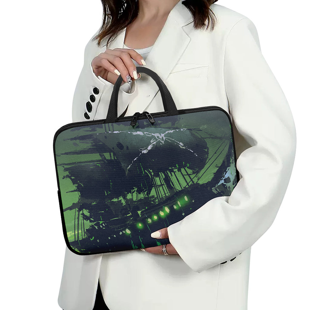 Flying Dutchman Ghost Pirate Ship Print Laptop Sleeve With Handle