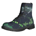 Flying Dutchman Ghost Pirate Ship Print Lace-Up Boots