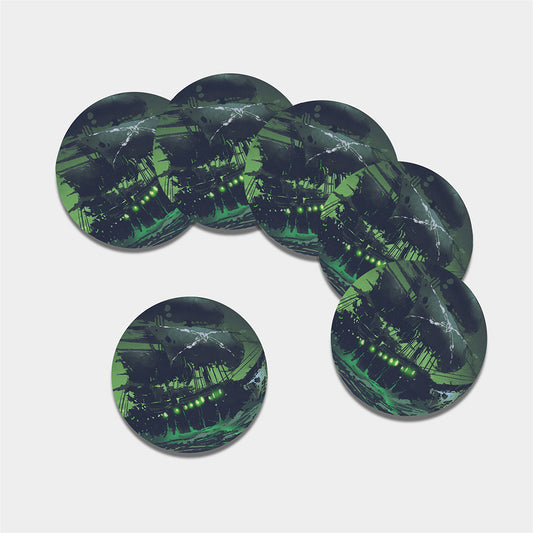 Flying Dutchman Ghost Pirate Ship Print Leather Coaster Set