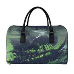 Flying Dutchman Ghost Pirate Ship Print Leather Duffle Bag