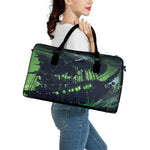 Flying Dutchman Ghost Pirate Ship Print Leather Duffle Bag