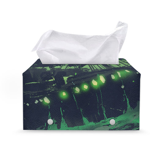 Flying Dutchman Ghost Pirate Ship Print Leather Tissue Box Cover