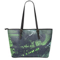 Flying Dutchman Ghost Pirate Ship Print Leather Tote Bag With Zipper