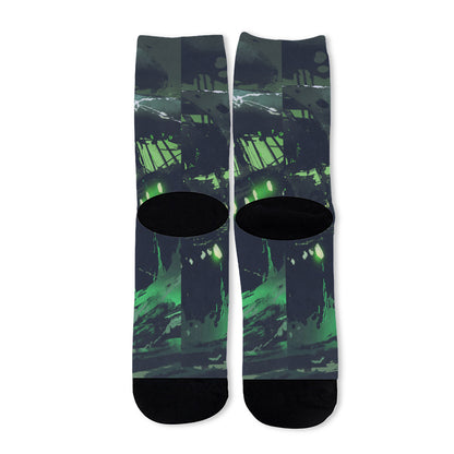 Flying Dutchman Ghost Pirate Ship Print Long Socks