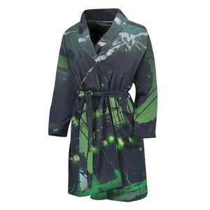 Flying Dutchman Ghost Pirate Ship Print Men's Bathrobe