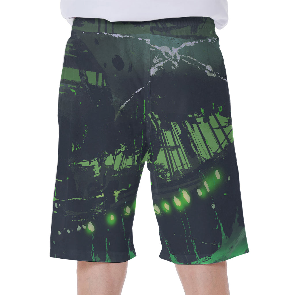 Flying Dutchman Ghost Pirate Ship Print Men's Beach Shorts