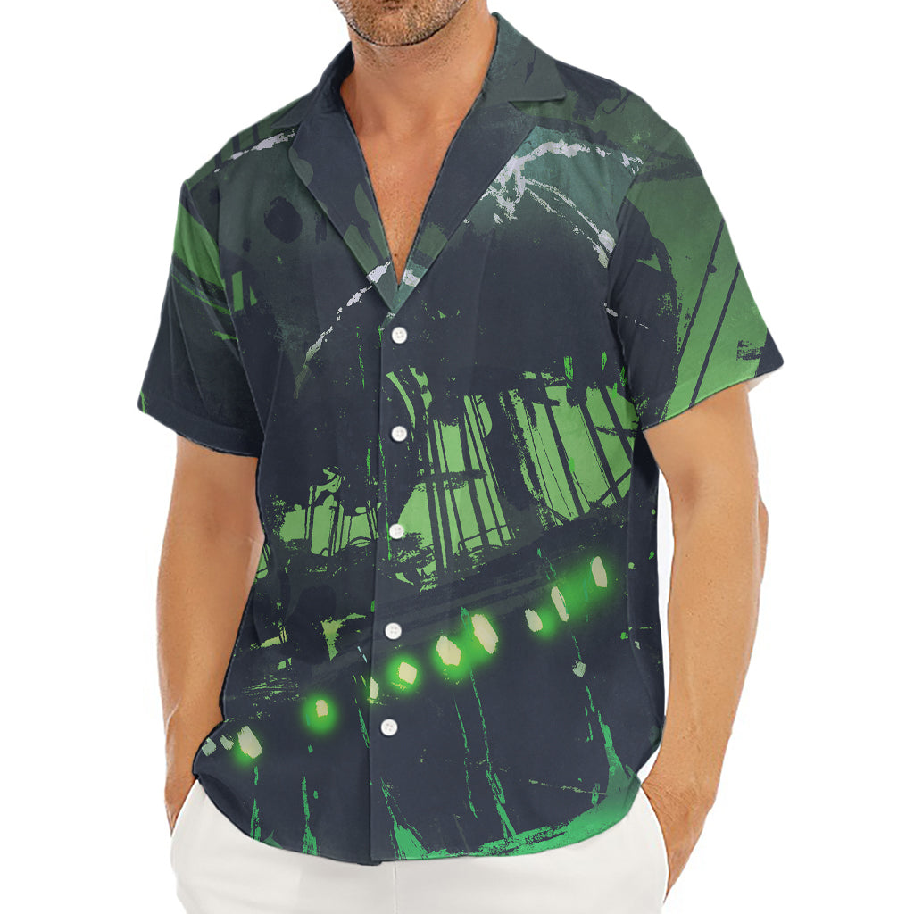 Flying Dutchman Ghost Pirate Ship Print Men's Deep V-Neck Shirt