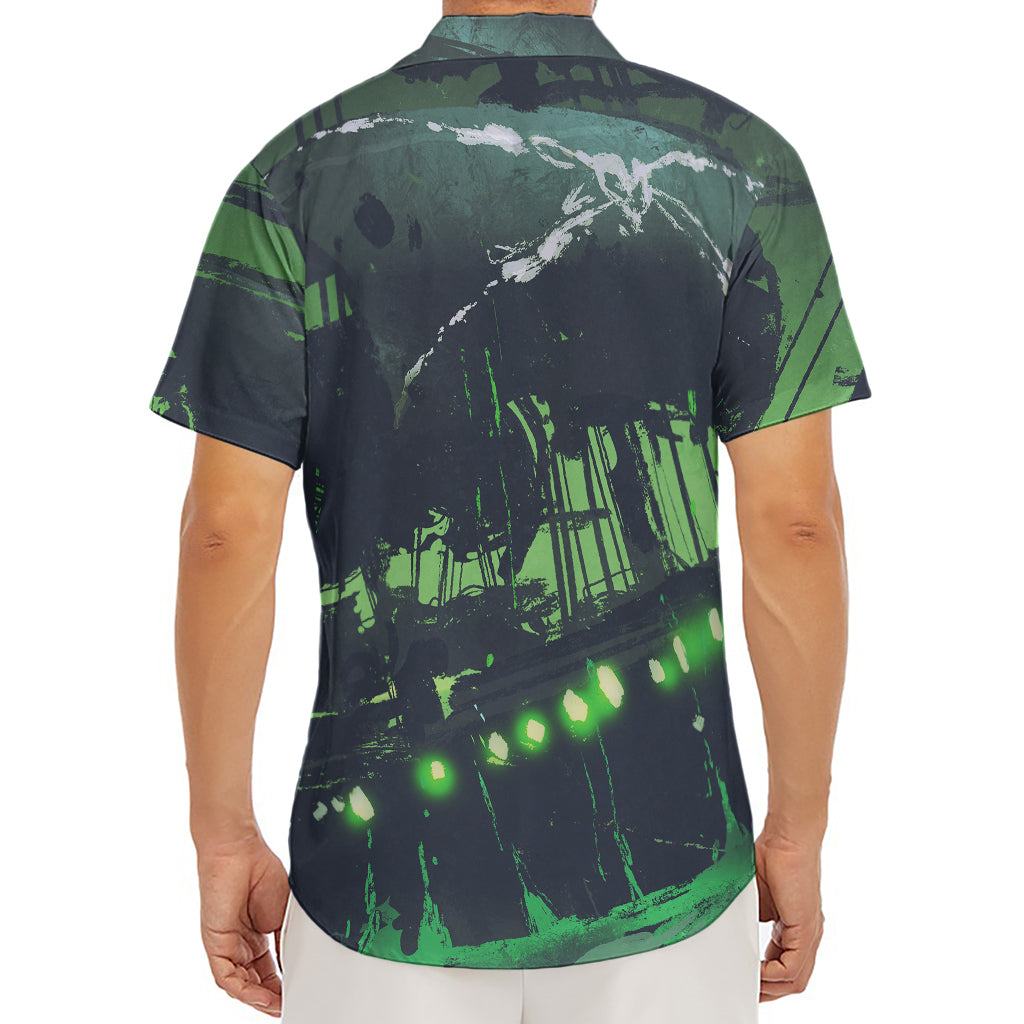 Flying Dutchman Ghost Pirate Ship Print Men's Deep V-Neck Shirt