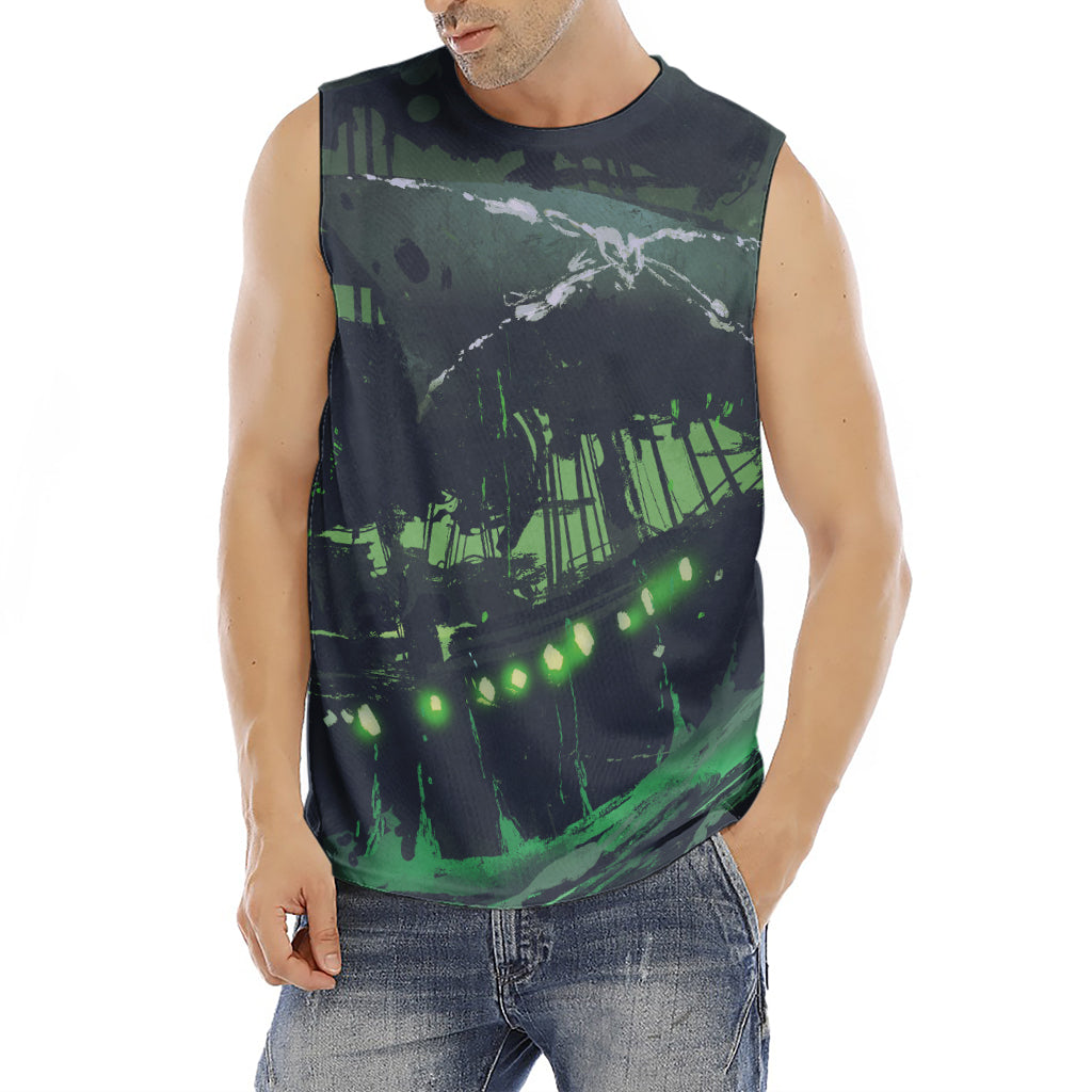 Flying Dutchman Ghost Pirate Ship Print Men's Fitness Tank Top