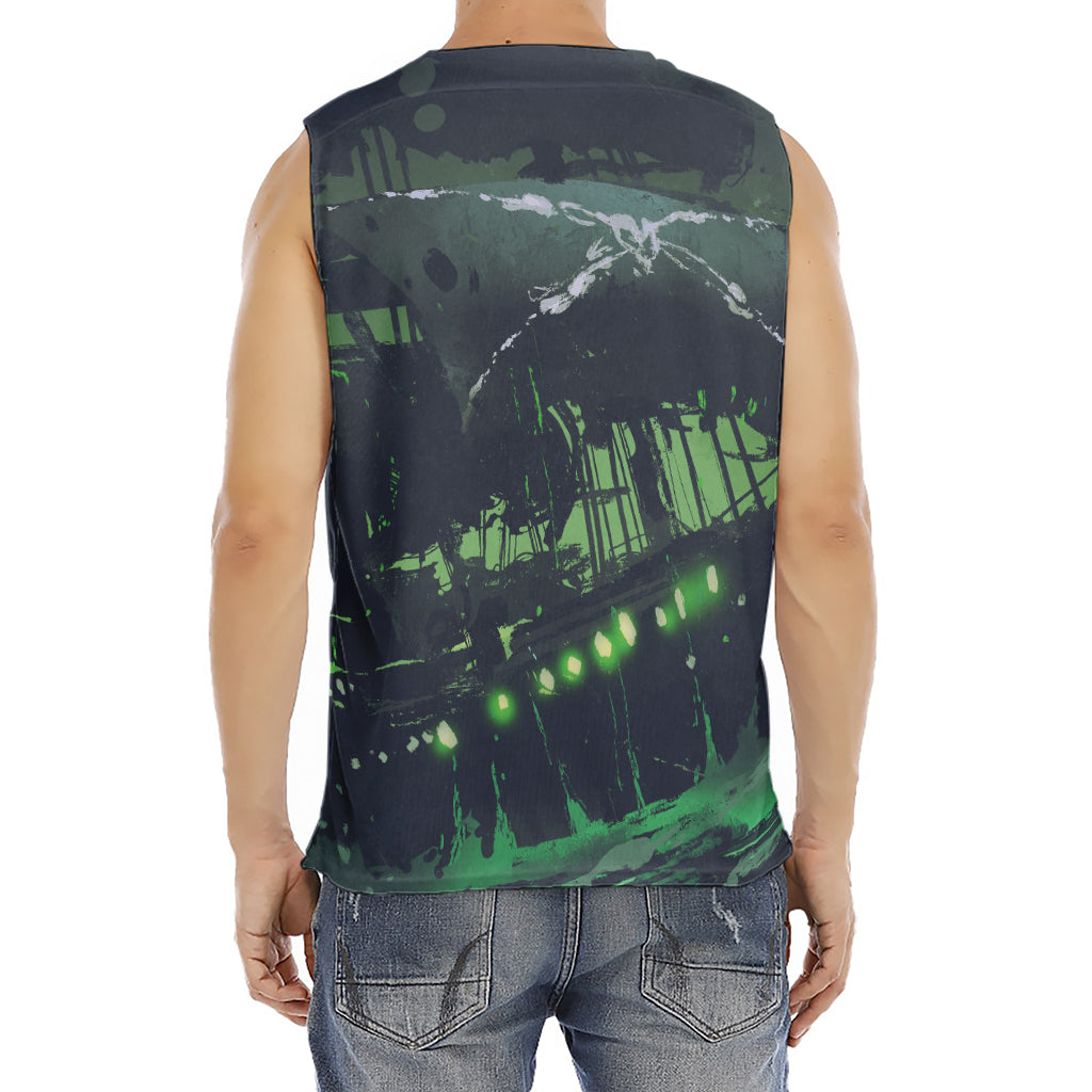 Flying Dutchman Ghost Pirate Ship Print Men's Fitness Tank Top