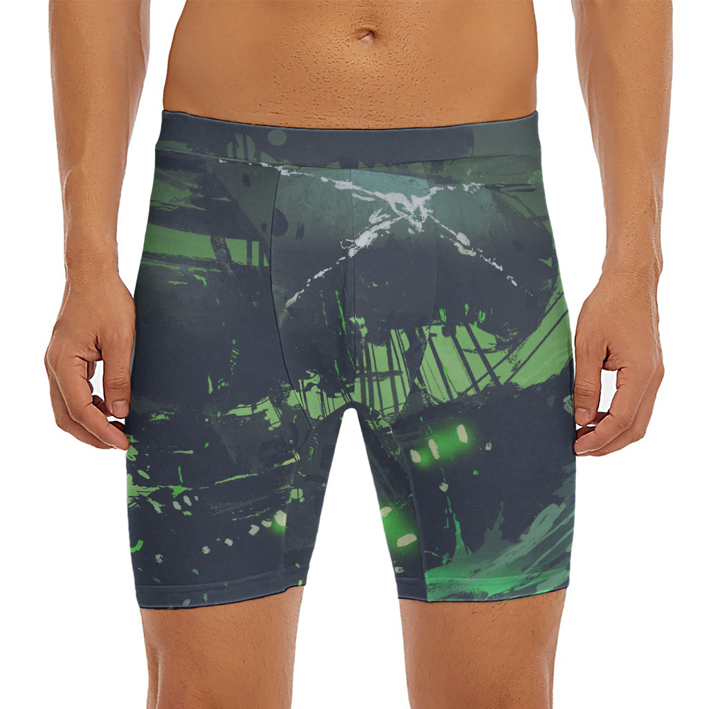 Flying Dutchman Ghost Pirate Ship Print Men's Long Boxer Briefs