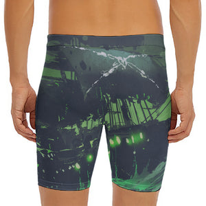 Flying Dutchman Ghost Pirate Ship Print Men's Long Boxer Briefs