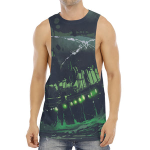 Flying Dutchman Ghost Pirate Ship Print Men's Muscle Tank Top