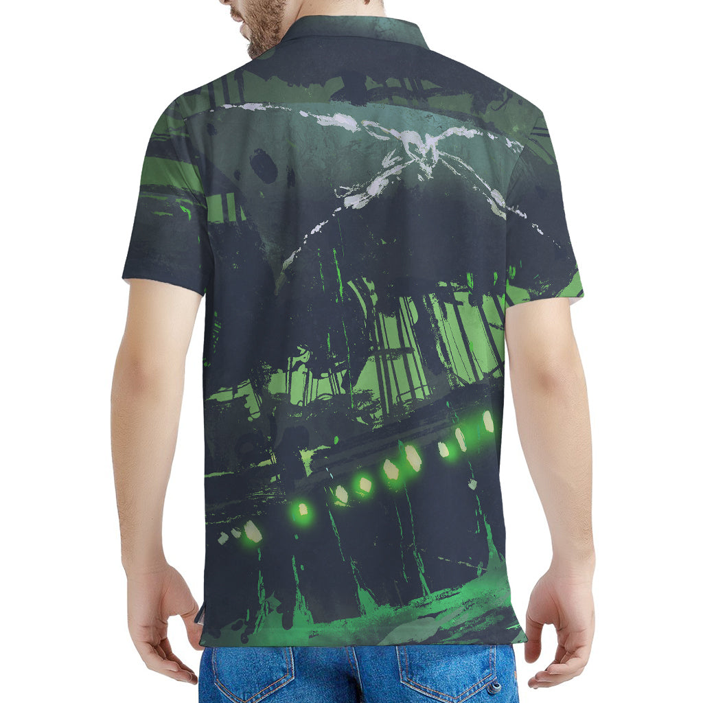 Flying Dutchman Ghost Pirate Ship Print Men's Polo Shirt