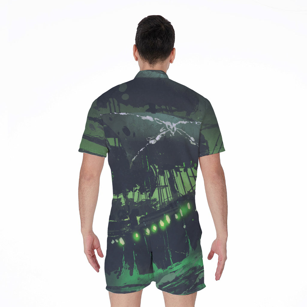 Flying Dutchman Ghost Pirate Ship Print Men's Rompers