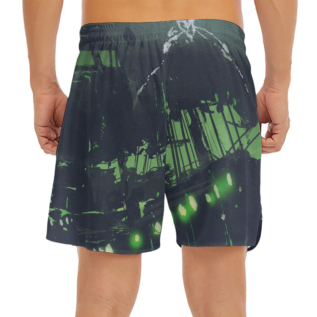 Flying Dutchman Ghost Pirate Ship Print Men's Split Running Shorts