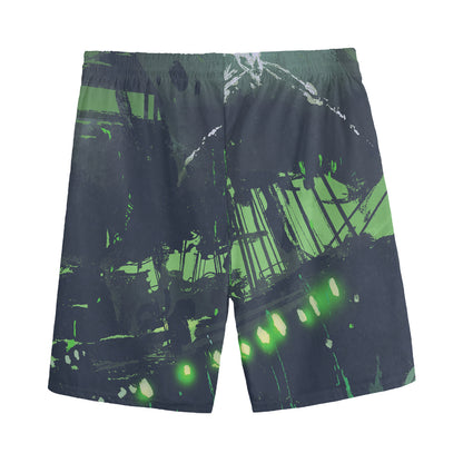 Flying Dutchman Ghost Pirate Ship Print Men's Sports Shorts