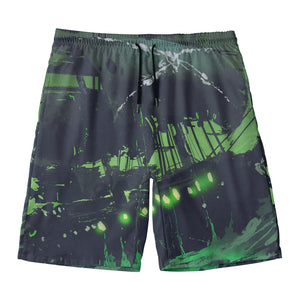 Flying Dutchman Ghost Pirate Ship Print Men's Swim Trunks