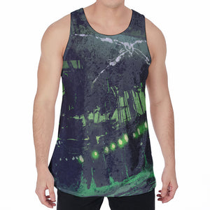 Flying Dutchman Ghost Pirate Ship Print Men's Velvet Tank Top