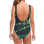 Flying Dutchman Ghost Pirate Ship Print One Piece Swimsuit