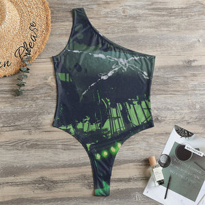 Flying Dutchman Ghost Pirate Ship Print One Shoulder Bodysuit