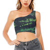 Flying Dutchman Ghost Pirate Ship Print One Shoulder Crop Top