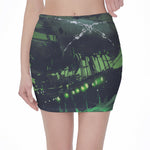 Flying Dutchman Ghost Pirate Ship Print Pencil Mini Skirt