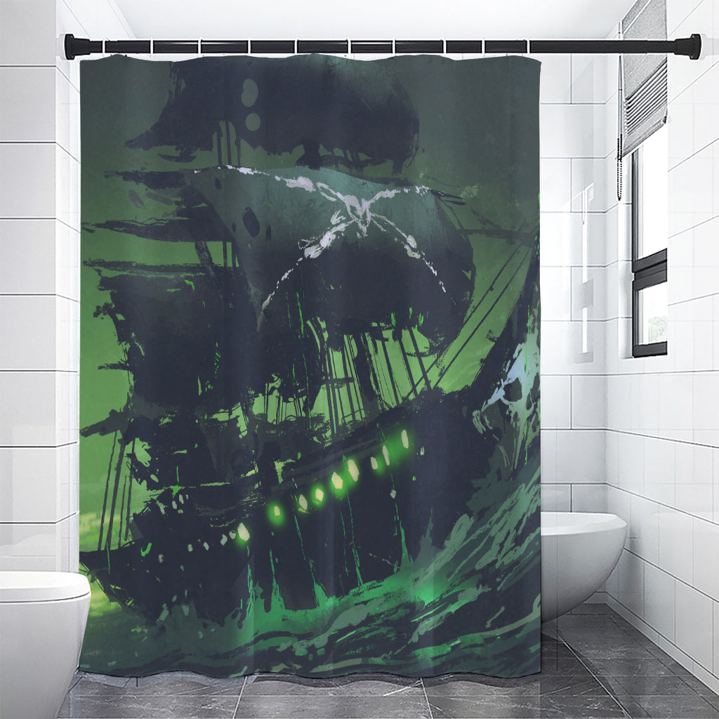 Flying Dutchman Ghost Pirate Ship Print Premium Shower Curtain