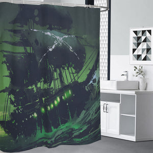 Flying Dutchman Ghost Pirate Ship Print Premium Shower Curtain