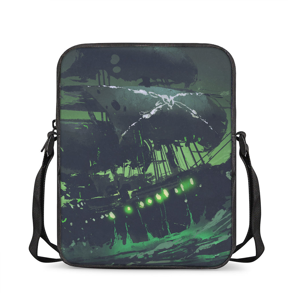 Flying Dutchman Ghost Pirate Ship Print Rectangular Crossbody Bag