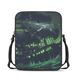 Flying Dutchman Ghost Pirate Ship Print Rectangular Crossbody Bag