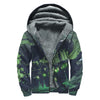 Flying Dutchman Ghost Pirate Ship Print Sherpa Lined Zip Up Hoodie