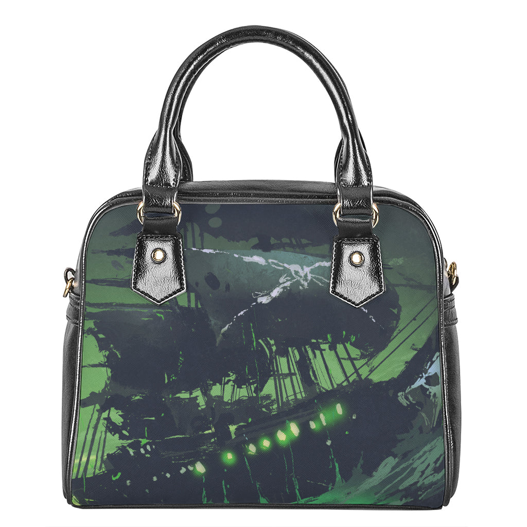 Flying Dutchman Ghost Pirate Ship Print Shoulder Handbag