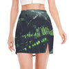 Flying Dutchman Ghost Pirate Ship Print Side Slit Mini Skirt