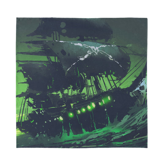 Flying Dutchman Ghost Pirate Ship Print Silk Bandana