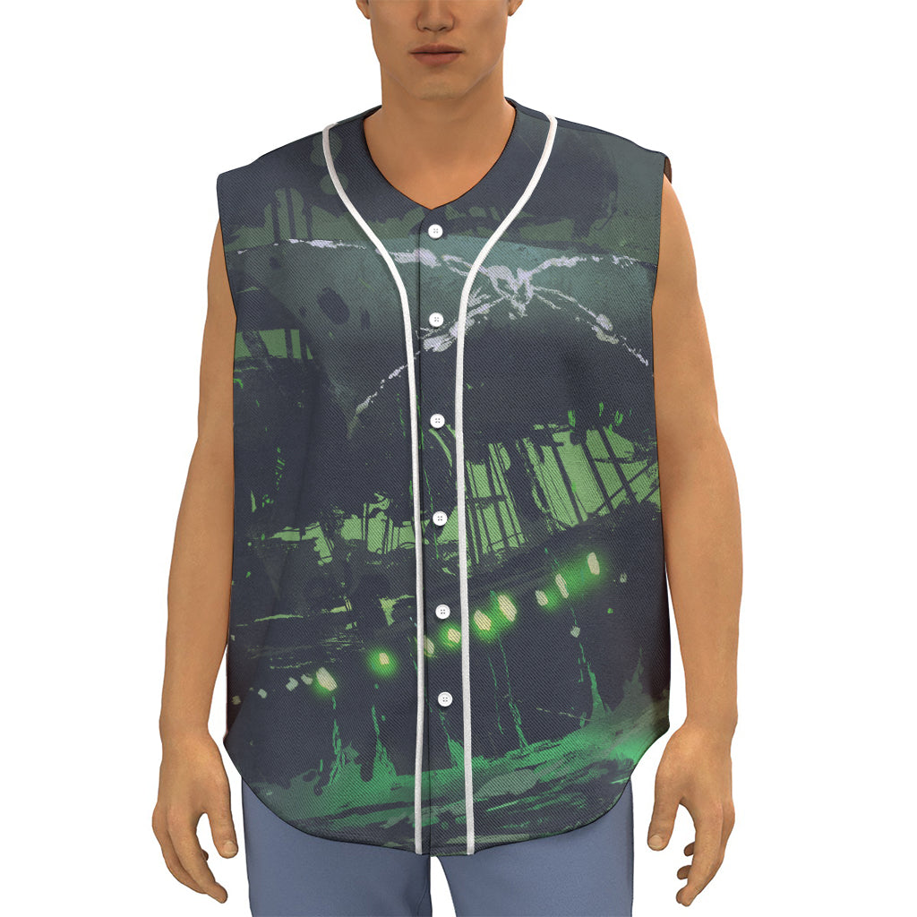 Flying Dutchman Ghost Pirate Ship Print Sleeveless Baseball Jersey