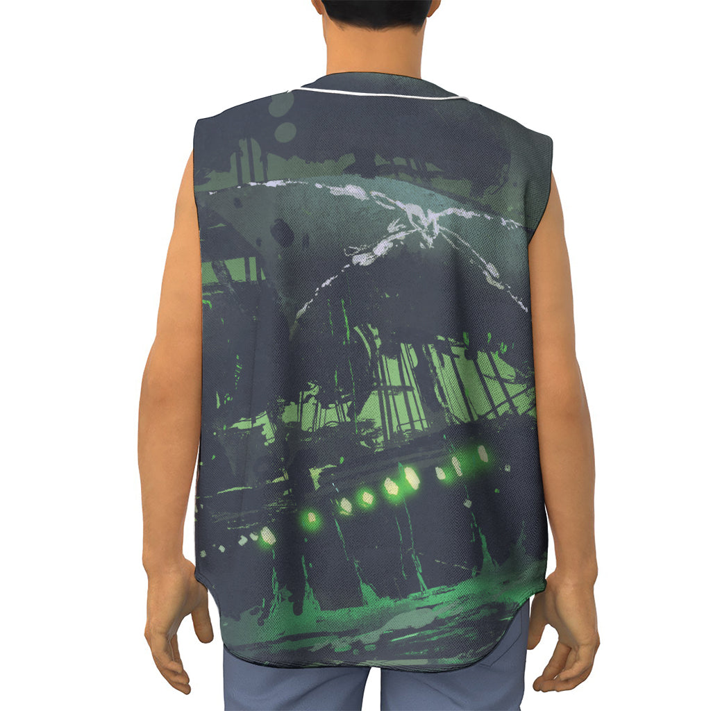 Flying Dutchman Ghost Pirate Ship Print Sleeveless Baseball Jersey