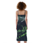 Flying Dutchman Ghost Pirate Ship Print Slim Fit Midi Cami Dress