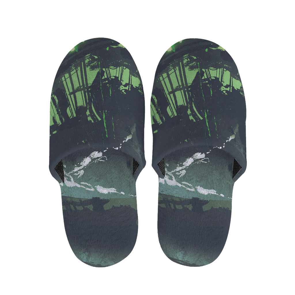 Flying Dutchman Ghost Pirate Ship Print Slippers