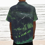 Flying Dutchman Ghost Pirate Ship Print Textured Short Sleeve Shirt