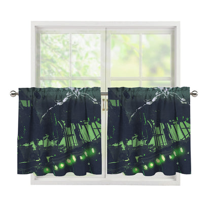 Flying Dutchman Ghost Pirate Ship Print Tier Curtains